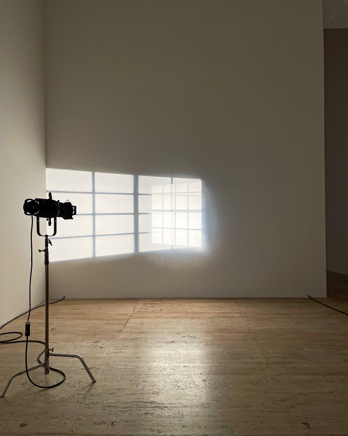 Daylight falling across a photography studio